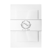 Bandeau De Faire-part Chic noir et blanc Monogram Crest Mariage (Devant example)