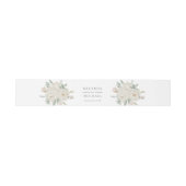 Bandeau De Faire-part CHIC ROSES BLANCHES FLEURS Monogramme botanique (Plat)