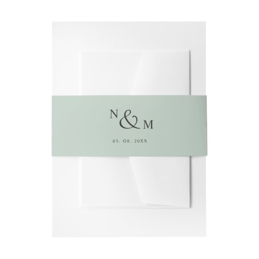 Bandeau De Faire-part Chic Sage Vert Moderne Simple Mariage (Devant example)