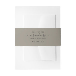 Bandeau De Faire-part Chic Script Future M. Mme Gray Mariage