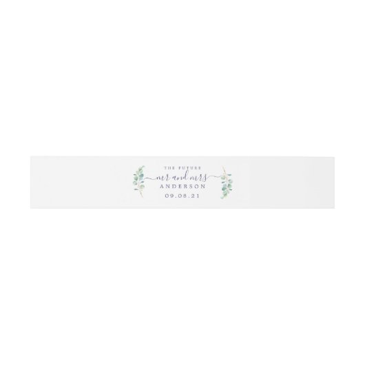 Bandeau De Faire-part Chic Script Future M. Mme Green Foliage Mariage (Plat)