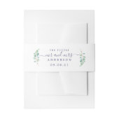 Bandeau De Faire-part Chic Script Future M. Mme Green Foliage Mariage (Devant example)