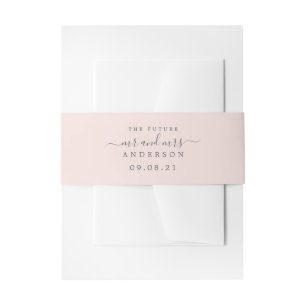 Bandeau De Faire-part Chic Script Future M. Mme Pastel Mariage rose