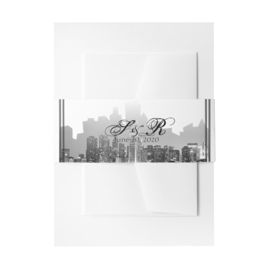 Bandeau De Faire-part Chicago Destination Wedding Belly Band (Devant example)