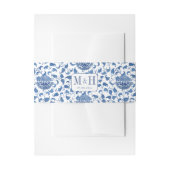 Bandeau De Faire-part Chinoiserie Chic Mariage Bleu Et Blanc (Devant example)