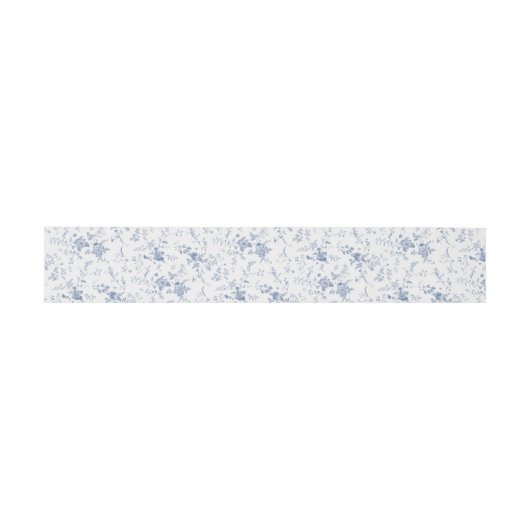 Bandeau De Faire-part Chinoiserie classique Mariage Floral bleu (Plat)