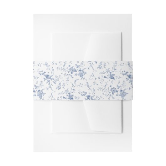 Bandeau De Faire-part Chinoiserie classique Mariage Floral bleu (Devant example)