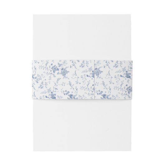 Bandeau De Faire-part Chinoiserie classique Mariage Floral bleu (Dos Example)