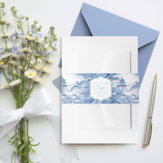 Bandeau De Faire-part Chinoiserie Motif Mariage ID1094