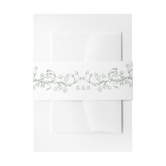 Bandeau De Faire-part Chinoiserie romantique Sage Vert Mariage (Devant example)