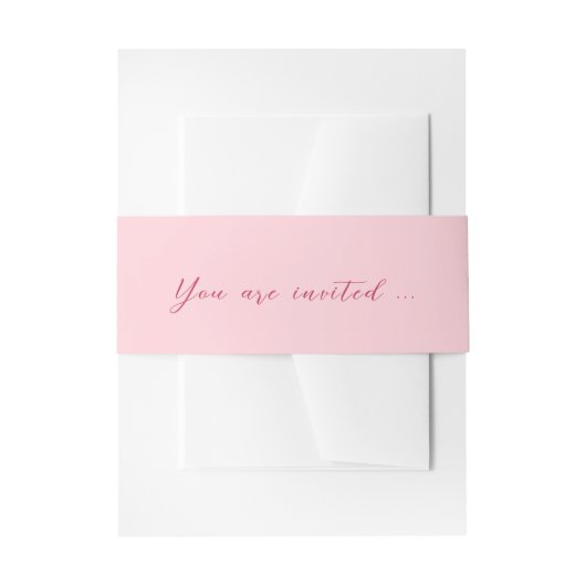 Bandeau De Faire-part CHLOE Modern Bold Pink Invitation Belly Band (Devant example)