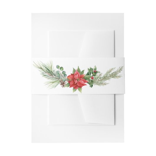 Bandeau De Faire-part Christmas Red Berries Invitation Belly Band (Devant example)