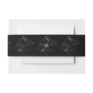 Bandeau De Faire-part Chrome comme Pisces Zodiac Connexion Black Heveliu