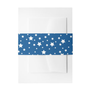Bandeau De Faire-part Ciel étoilé bleu Étoiles blanches Jolie lumière ét