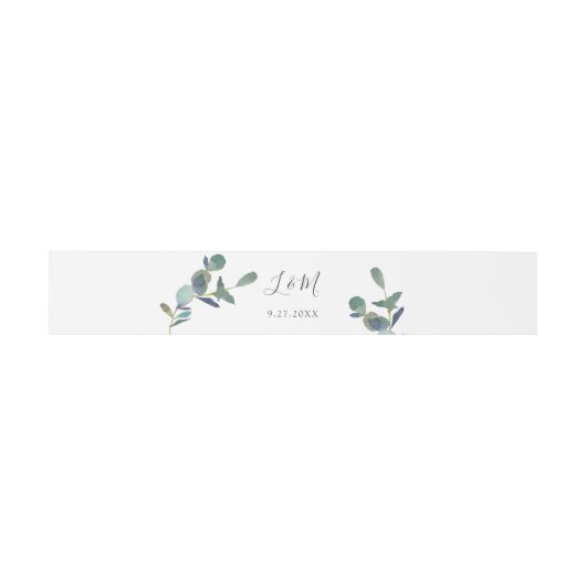 Bandeau De Faire-part Cimier d'Eucalyptus | Mariage de monogramme (Plat)