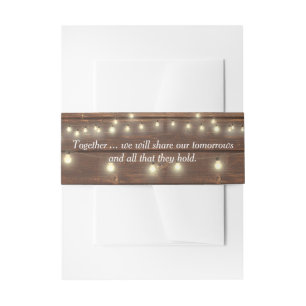Bandeau De Faire-part Citation mariage sur le bois avec lumière Invitati