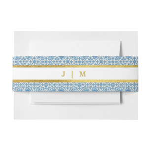 Bandeau De Faire-part Citron méditerranéen & Carrelage bleu