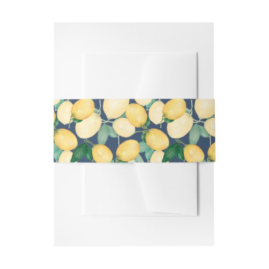 Bandeau De Faire-part Citrons Élégants sur Fond Nuit (Devant example)