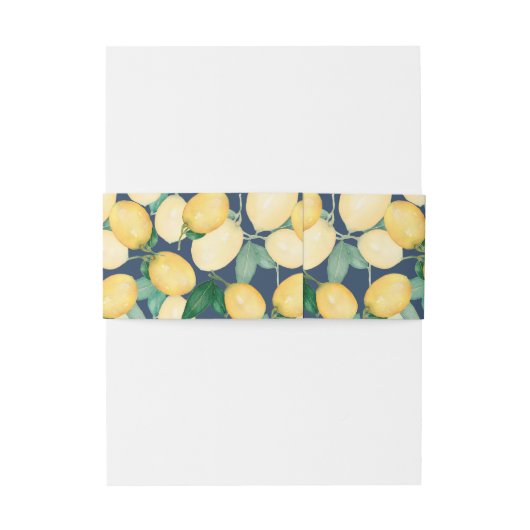 Bandeau De Faire-part Citrons Élégants sur Fond Nuit (Dos Example)