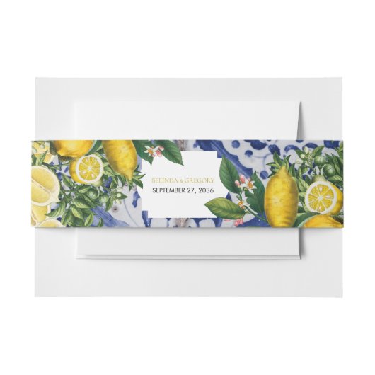 Bandeau De Faire-part Citrons méditerranéens Portugais Mariage (Devant Example)