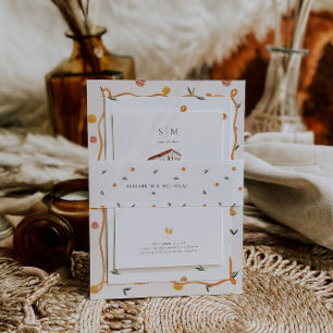 Bandeau De Faire-part Citrus Monogram   Amore & Aranci Mariage