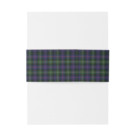 Bandeau De Faire-part Clan Sutherland Plaid Tartan vert pourpre Check (Dos Example)