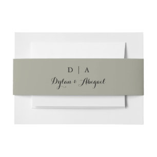 Bandeau De Faire-part Classic Dusty Sage Green Mariage Belly Band