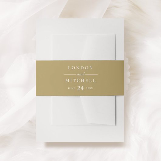 Bandeau De Faire-part Classic Elegant Antique Mariage d'or