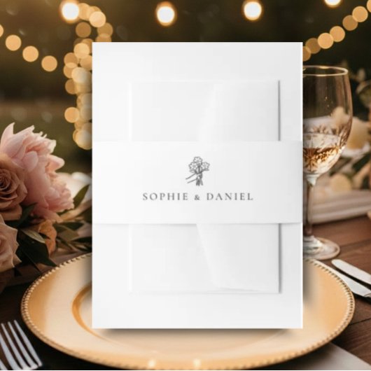 Bandeau De Faire-part Classic Elegant Minimalist Hand Drawn Line