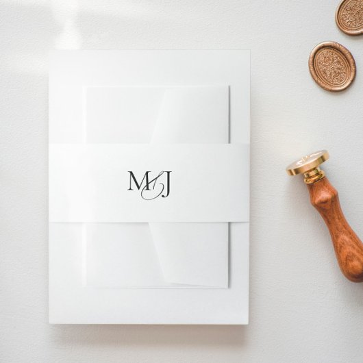 Bandeau De Faire-part Classic Elegant Moderne Monogram Mariage