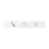Bandeau De Faire-part Classic Greenery Monogram Invitation Belly Band (Plat)