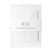 Bandeau De Faire-part Classic Greenery Monogram Invitation Belly Band (Devant example)
