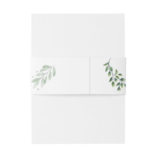 Bandeau De Faire-part Classic Greenery Monogram Invitation Belly Band (Dos Example)