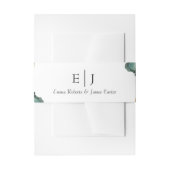 Bandeau De Faire-part Classic Greenery Monogram Invitation Belly Band (Devant example)
