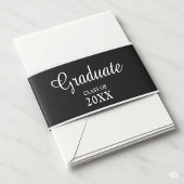 Bandeau De Faire-part Classic Noir Script Calligaphie Emblème Graduation