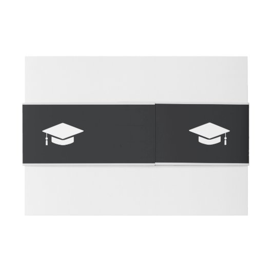 Bandeau De Faire-part Classic Noir Script Calligaphie Emblème Graduation (Dos exemple)