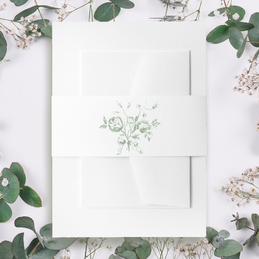 Bandeau De Faire-part Classic Romantic Sage Rose