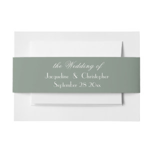 Bandeau De Faire-part Classic Script Names Elegant Sage Green Mariage