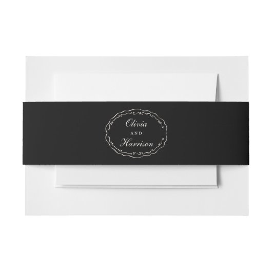 Bandeau De Faire-part Classic Wedding Invitation Belly Band (Devant Example)