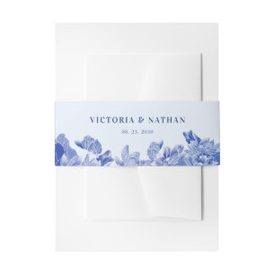 Bandeau De Faire-part Classique Romantique Bleu clair Mariage Floral