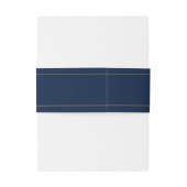 Bandeau De Faire-part Classy Gold Line Marine Blue Mariage Noms des nouv (Dos Example)