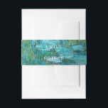 Bandeau De Faire-part Claude Monet Water Lilies Mariage<br><div class="desc">Elégante bande de ventre d'invitation de mariage avec peinture classique Water Lilies par Claude Monet</div>