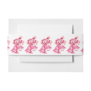 Bandeau De Faire-part Cloches de mariage roses
