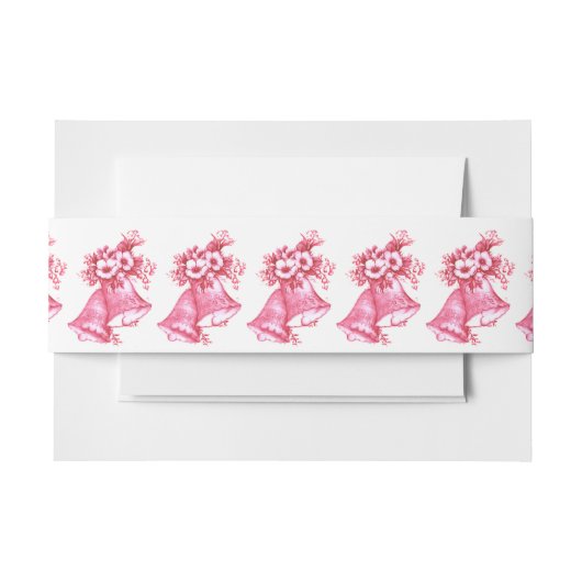 Bandeau De Faire-part Cloches Mariages roses (Devant Example)
