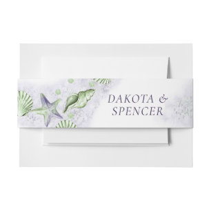 Bandeau De Faire-part Coastal Chic Parti vert pourpre et citron vert