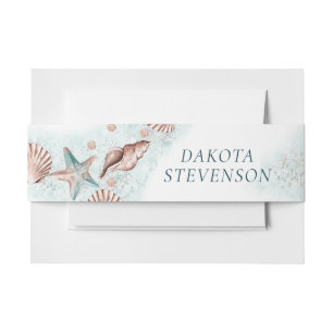 Bandeau De Faire-part Coastal Chic Turquoise Green Coral Reef Party