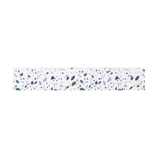 Bandeau De Faire-part Cobalt Pierre bleu Terrazzo Mariage (Plat)