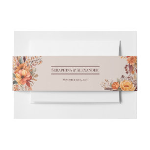 Bandeau De Faire-part Code QR de budget de florale d'automne de mariage