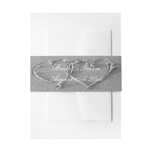 Bandeau De Faire-part Coeur de mariage de plage élégant dans le dessin d