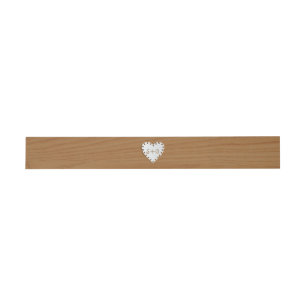 Bandeau De Faire-part Coeur de papier sur bois avec mariage monogramme